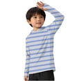 thumbnail image 2 of ITSAME Boys Hoodies, with Thumb Holes Striped Print Sun Protection UPF50+ Kids Outdoor Casual Sweatshirt Light Blue Size 7-8T, 2 of 6
