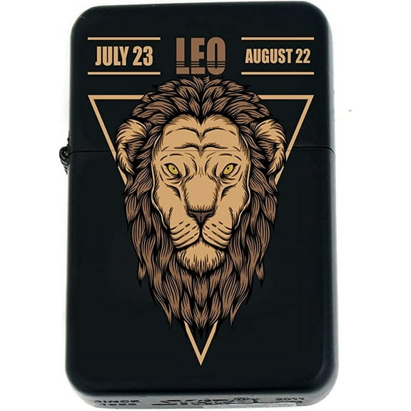 Birthday Zodiac Signs, Horoscope Symbols, Astrology Icons Collection Gifts Infinity Black Matt Windproof Lighters! (Leo 2)