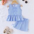 thumbnail image 4 of UAYOTSE Toddler Baby Girl Summer Outfit 6 12 18 24 Months 2T 3T 4T Crew Neck Short Sleeve T Shirt Tops and Shorts 2 Pcs Clothes Set,Sizes 18-24 Months, 4 of 6