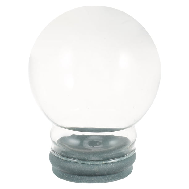 Bolas de nieve navideñas de cristal con tapas, de 3,14 pulgadas, transparentes y rellenables, para manualidades y decoración del hogar.