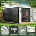thumbnail image 3 of Polar Aurora Metal Waterproof Storage Shed with Lockable Door, 138.6" x 88.6" x 81.5", White, 3 of 9