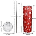 thumbnail image 2 of Christmas Tumbler with Lid and Straw Merry Christmas Red Snowflake Holiday Skinny Coffee Mug 20 oz Snowman Christmas Tree Santa Cup Crazy Merry Christmas Mom, 2 of 6