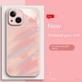 BINUFF Watercolor Phone Case, Pink Chic Fullcover Glass, Compatible