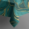 thumbnail image 5 of Teal Gold Marble Pattern Square Tablecloth,Waterproof Square Table Cover,Wipeable Spillproof Washable Table Cover for Home Kitchen Party Decor 52"x52"(132x132cm), 5 of 6