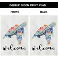 thumbnail image 3 of Welcome Sea Turtle House Flag Vertical Double Sided Burlap Watercolors Sea Creatures Underwater World Farmhouse Yard Outdoor Seasonal Flags Decoration 28 x 40 Inches, 3 of 6