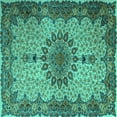 thumbnail image 1 of Ahgly Company Indoor Square Persian Turquoise Blue Traditional Area Rugs, 7' Square, 1 of 4