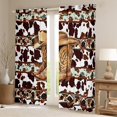 thumbnail image 2 of Castle Fairy Boys Girls Western Cowgirl Boots Hat Black Out Curtains,Cow Print Curtains Pack of 2 (42x63 Each),Bohemian Tribal Aztec Bedroom Curtains,Lightweight Room Decor, 2 of 6