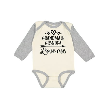 

Inktastic Grandma Grandpa Love Me Arrow Gift Baby Boy or Baby Girl Long Sleeve Bodysuit