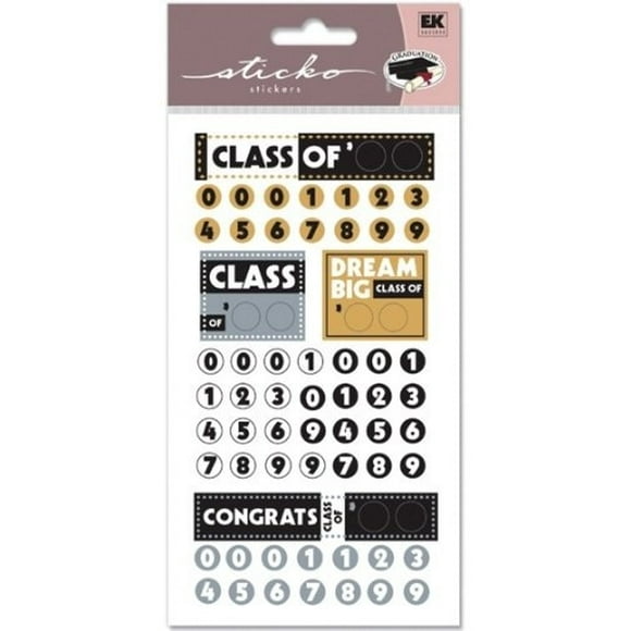 EK Success Sticko Classic Graduation Stickers-Class Of