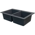 thumbnail image 4 of Transolid Radius 33in x 22in silQ Granite Drop-in Double Bowl Kitchen Sink with 2 CE Faucet Holes, In Grey, 4 of 4