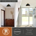 thumbnail image 4 of Devon 12.75-in W LED Compatible Matte Black and Gold Satin Brass Mid-Century Modern Semi Flush Mount Ceiling Light, 4 of 12