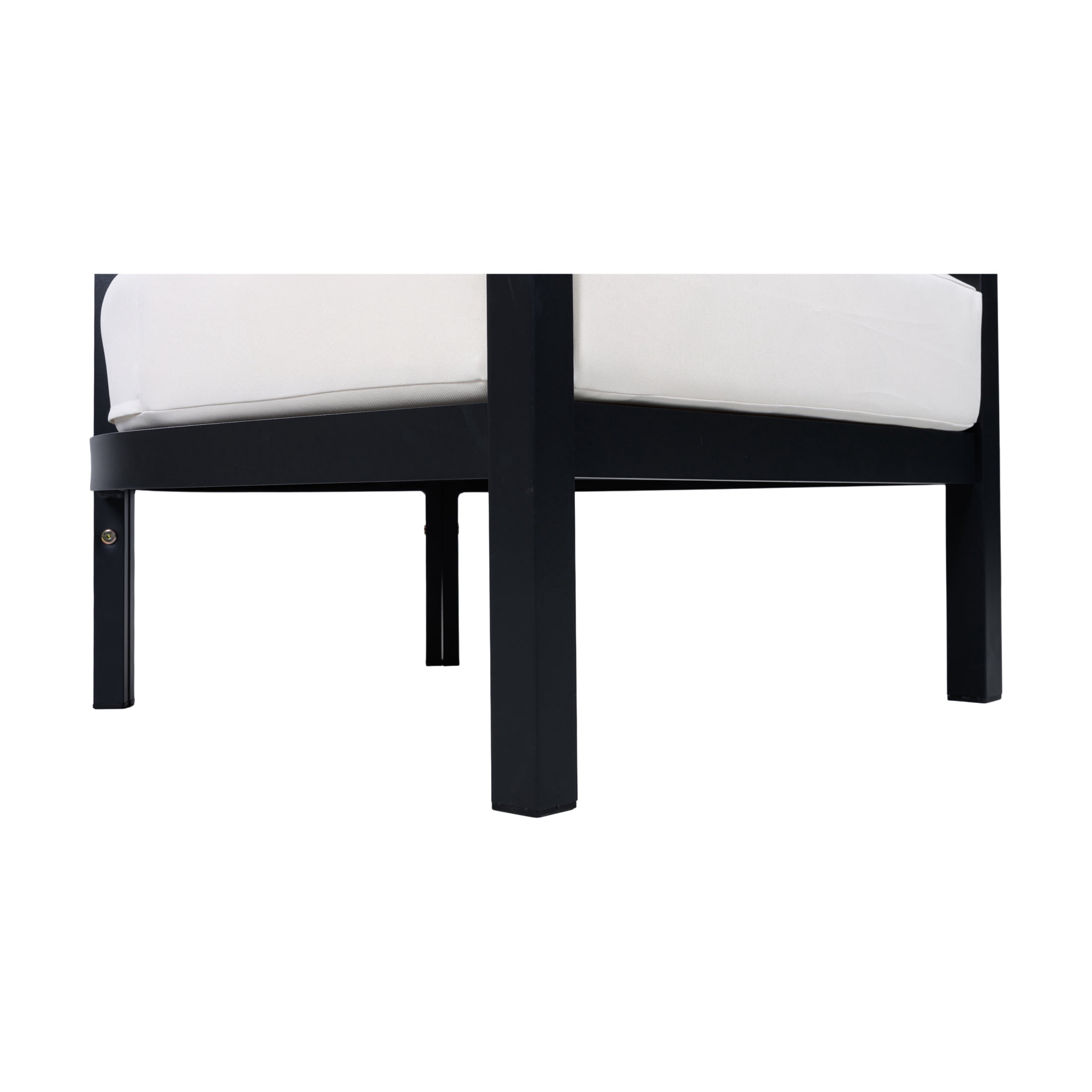 Christopher Knight Home 5 Piece Patio Conversation Set, Aluminum Sofa Chairs with Glass Table, Black + Beige