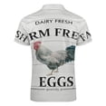 thumbnail image 5 of Farm Animal Rooster Rustic Wood Grain Men Zipper T-shirt Summer Casual Short Sleeve T-shirt Top, 5 of 7