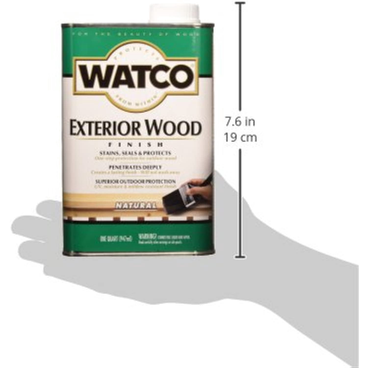Watco 67741 Exterior Wood Finish, Quart, Natural