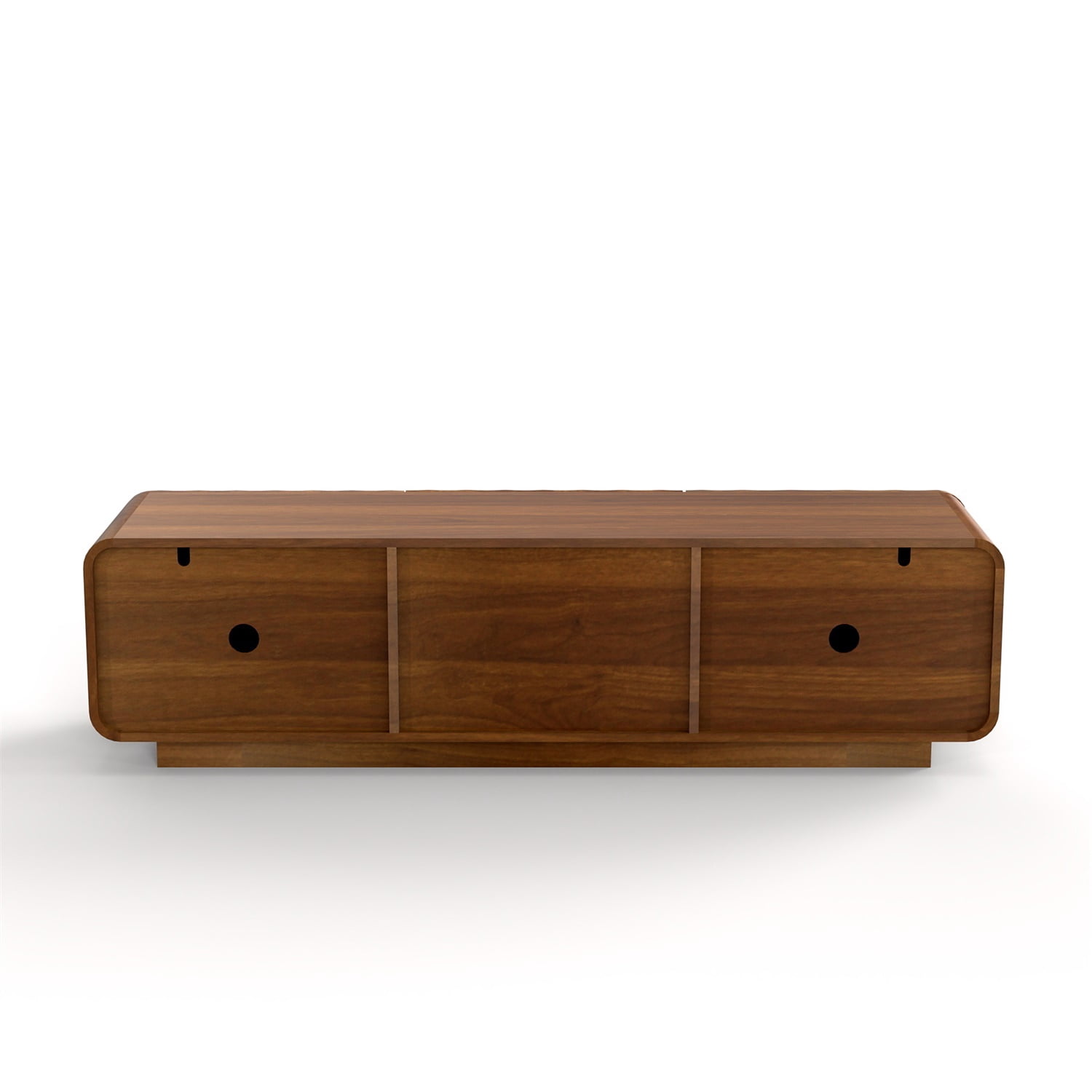 Hommoo 58" Modern Unique Spiral Wave Design TV Stand With Storage Cabinet And 2 Drawers, TV Console Entertainment Center for Living Room, Bedroom, Walnut