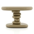 thumbnail image 3 of Kavren Modern Oval Glossy Pedestal End Table, Light Brown, 3 of 13