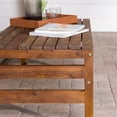 thumbnail image 3 of Walker Edison Slatted Solid Acacia Wood Outdoor Coffee Table in Dark Brown, 3 of 6