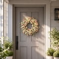 thumbnail image 5 of Bcylexb Spring Daisy Eucalyptus Wreaths, 17.7" Decorative Door Wreath Artificial Floral Hanging Wreath for Front Door Farmhouse Home Wall Decor, 5 of 7