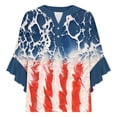 thumbnail image 5 of Womens 4th of July Shirts Fourth of July Women Shirts Independence Day Shirt for Women American Flag T Shirts for Women Ladies New Lace 3/4 Sleeve V-Neck Button Independence Day Printed Tops, 5 of 5