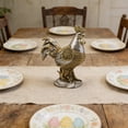 thumbnail image 5 of Chicken Statue European Vintage Style Auspicious Decor, Rooster Statue Rattan Weave Design Resin Figurine, Chicken Decor for Home Living Room and Desktop, Silver Color, 5 of 6