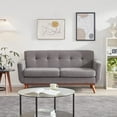 thumbnail image 6 of Tbfit 67" W Loveseat Sofa, Mid Century Modern Decor Love Seat Couches for Living Room, Button Tufted Upholstered Small Couch for Bedroom, Solid and Easy to Install Love Seats Furniture, Dark Grey, 6 of 6