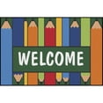 thumbnail image 1 of Carpets for Kids KID$Value Colorful Pencils Welcome Rug, 3 Feet x 4 Feet 6 Inches, Rectangle, Multicolored, 1 of 1