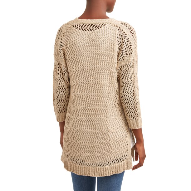 Time and Tru Women's Tape Yarn Cardigan - Walmart.com