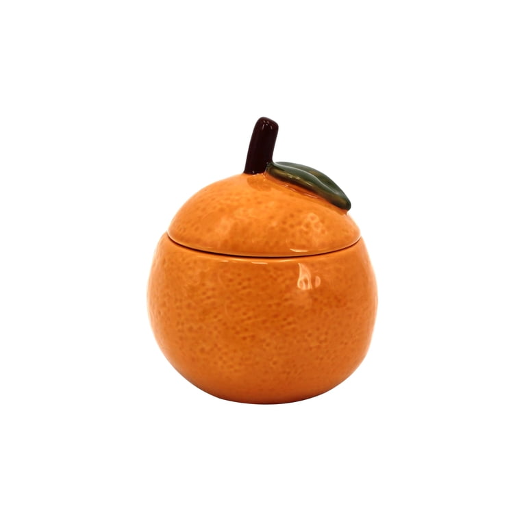 Better Homes & Gardens 1-Wick Ceramic Fruit Candle, Orange and
