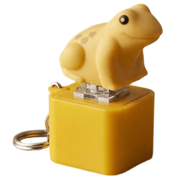 Frog Croaking Fidget Toy - Rechargeable Quacking Frog Keychain, Quacking Frog Stress Reliever with Colorful Lights, Fun & Portable Anxiety Relief Toy