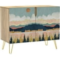 thumbnail image 3 of PixonSign Sideboard Buffet Cabinet, Kitchen Storage Cabinet with 2 Doors, Pastel Colorful Mountain Forest, Cupboard Console Table for Dining Room - 35" L x 18" W x 29" H, 3 of 5