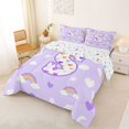 thumbnail image 2 of Castle Fairy Rainbow Letter S Queen Comforter Set 3pcs for Kids,Cartoon Love Heart Print Bedding Comforter Set, 2 of 6