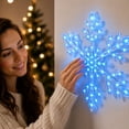 thumbnail image 4 of 12PCS Glowing LED Snowflake Wall Christmas Decor, Holiday Christmas Window Decor, Festive Room Decorations for Home Office Store Display, Bedroom Living Room Wall Art Blue, 4 of 4