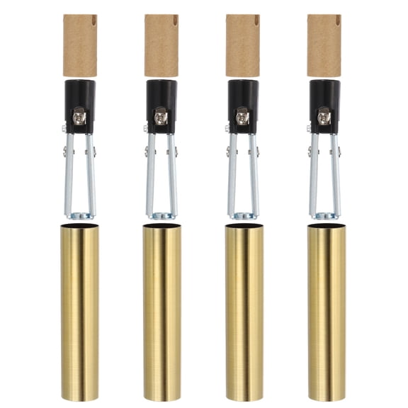 Uxcell E12 Length Adjustable Candle Bulb Socket, 4 Set Candelabra Base Bulb Holder with 4" Rose Gold Metal Candle Cover Sleeves Cardboard Insulator, Black