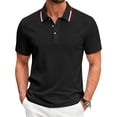 thumbnail image 2 of Men Short Sleeve Polo Shirt Athletic Breathable Classic Fit Quick Dry Performance Collared Top for Summer Sports Casual Wear, 2 of 7