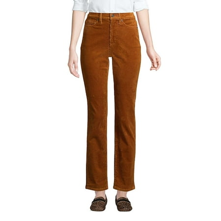 Lands' End Women's High Rise WW Corduroy Ankle Pant Rich Saddle 16P NEW ...