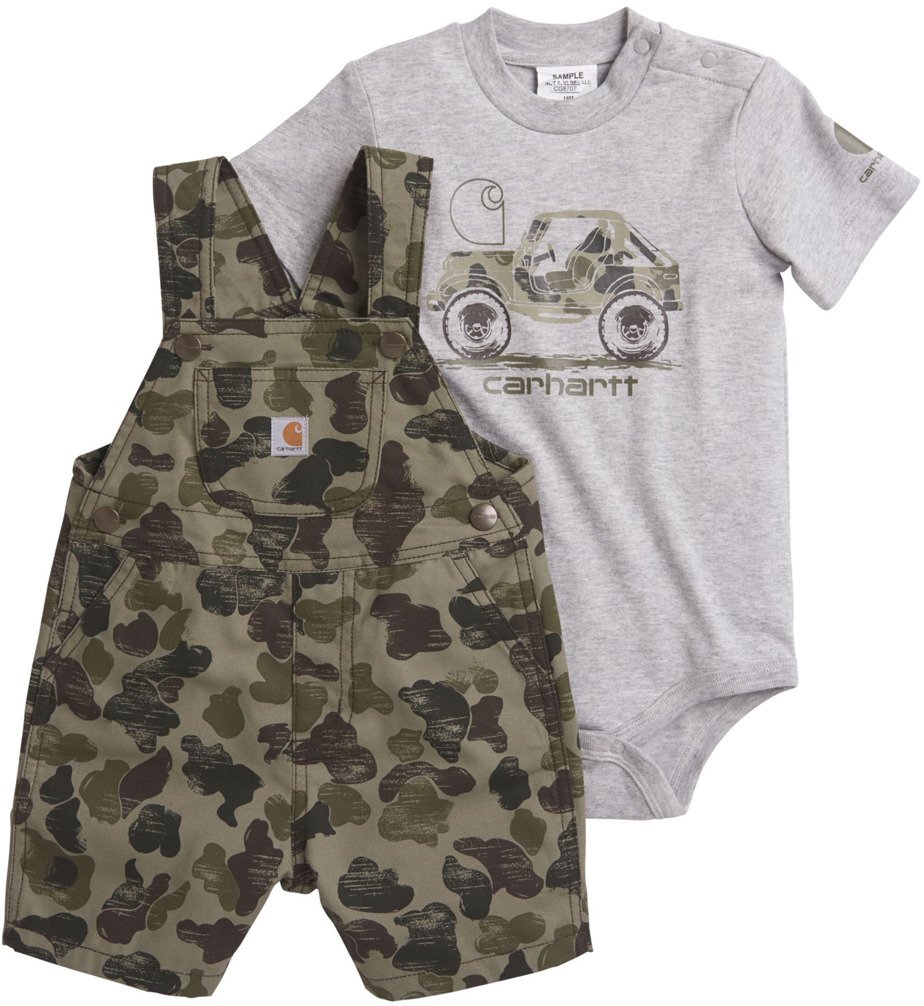 Carhartt Infant Boys' 2Piece Onesie and Camo Shortall Set Walmart