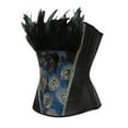 thumbnail image 2 of Womens Overbust Bustier Corset Tops for Women Waist Trainer Peacock Cosplay Costume Black 4XL, 2 of 5