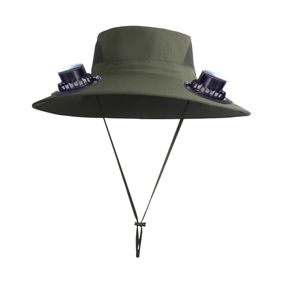 Hat with Fans Solar Power Wide Brim Solar Fan Hat, Sun Hat with 2 Fans Two Power Supply Modes, Outdoor Solar Powered & USB Charging Fishing Hat