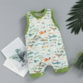 thumbnail image 4 of Girls Rompers Polyester Summer Fishes Print Sleeveless Tops Rompers Jumpsuit Onesies Girl Green 0 Months-6 Months, 4 of 5