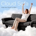 thumbnail image 2 of Neche 114" Boneless Sofa Couch for Living Room, Deep Seat, Soft Corduroy Design, Dark Gray, 2 of 10