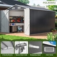 thumbnail image 6 of POLAHAKU 8'x12' Outdoor Metal Shed with Upgraded Frame Structure, Lockable Doors & Waterproof Design, Spacious Steel Storage Shed for Backyard, Patio, Lawn & Garden, 6 of 8