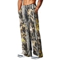 thumbnail image 5 of Havenx Mens Camo Sweatpants Wide Leg Dry Leaf Print Elastic Waist Sweat Pant with Pockets Open Bottom Camouflage Trousers Athletic Jogger Workout Casual Fashion Streetwear,Bronze M, 5 of 7