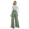 thumbnail image 5 of Wide Leg Pants for Women Elastic High Waist Palazzo Pants Flowy Lounge Smocked Trousers Casual Work, 5 of 6