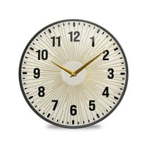 Yayeee Wall Clock Battery Operated 11.9" Silent Non-Ticking for Living Room, Sunshine