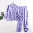 thumbnail image 2 of Ensemble de Pyjama en Flanelle de Coton pour la Maison, Simple, Imprimé, Ample, Automne et Hiver, Manches Longues, Pantalon, Ensembles de Pyjama pour Femmes tzw, 2 of 6