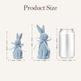 thumbnail image 2 of Easter Bunny Figurines Set of 2 (Large & Small) — Blue Resin Rabbit Statues with Rattan Effect, Spring Farmhouse Home Decor Centerpiece for Table, Indoor Easter Decorations, 2 of 7