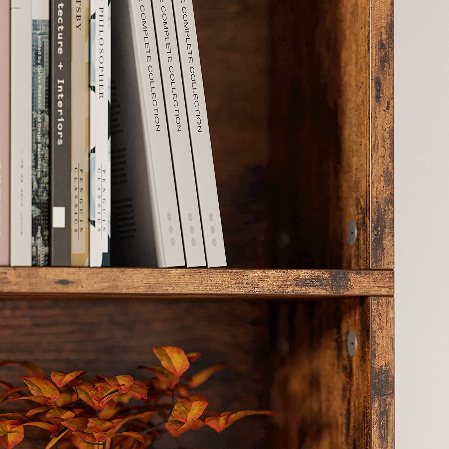 Industrial Bookshelves and Bookcases Floor Standing 6 Shelf Display Storage Shelves 70 in Tall Bookcase Home Decor Furniture for Home Office, Living Room, Bed Room, Vintage Brown