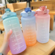 thumbnail image 3 of Botella de agua deportiva de gran capacidad para exteriores, 2L, taza de plástico creativa, cubierta de rebote, taza de paja a prueba de fugas con marcador de tiempo, 3 of 5