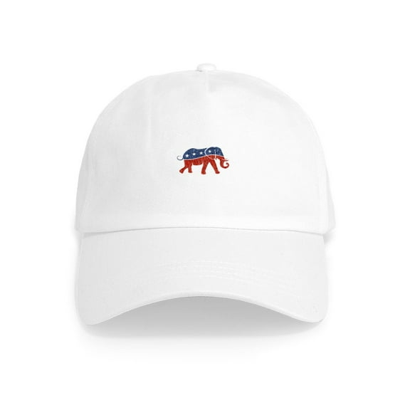 CafePress - Glitter Republican Elephant Cap - Adjustable 100% Brushed Unisex Casual Cotton Baseball Cap, Beige, 1