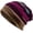 Purple, variant on CoCoMangos Slouchy Beanie Hats for Women Men Colored Striped Print Soft Chemo Headwear Skull Caps Baggy Hip Hop Style Stretch Turban Hat